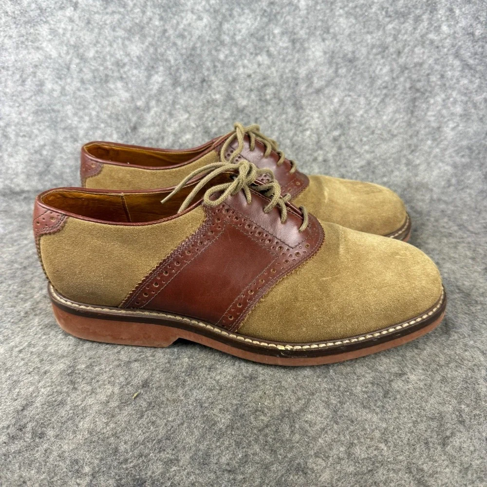 Nordstrom Mens Saddle‎ Shoes Brown Tan  Leather Casual Oxford Size 7.5 Classic